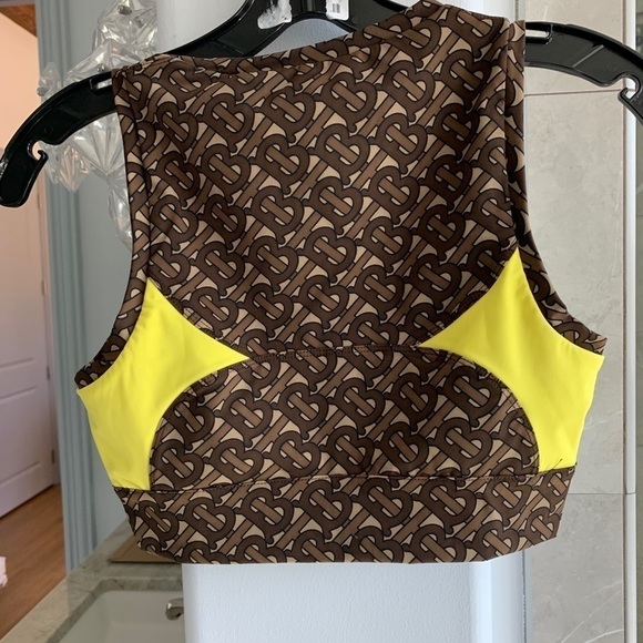 Burberry Color-Block Monogram Print Cropped Top - Picture 10 of 11